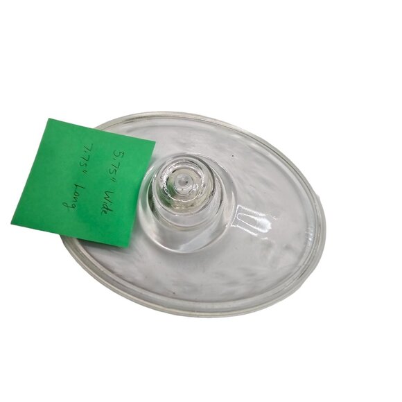 Pyrex Clear Oval Glass Lid 2931 Etched Floral 5.75" Wide 7.75" Long - Picture 6 of 6